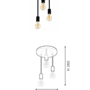 Steel Art 3-Light E27 Ceiling Light Creative Pendant Bulb for Living Room - Image 2