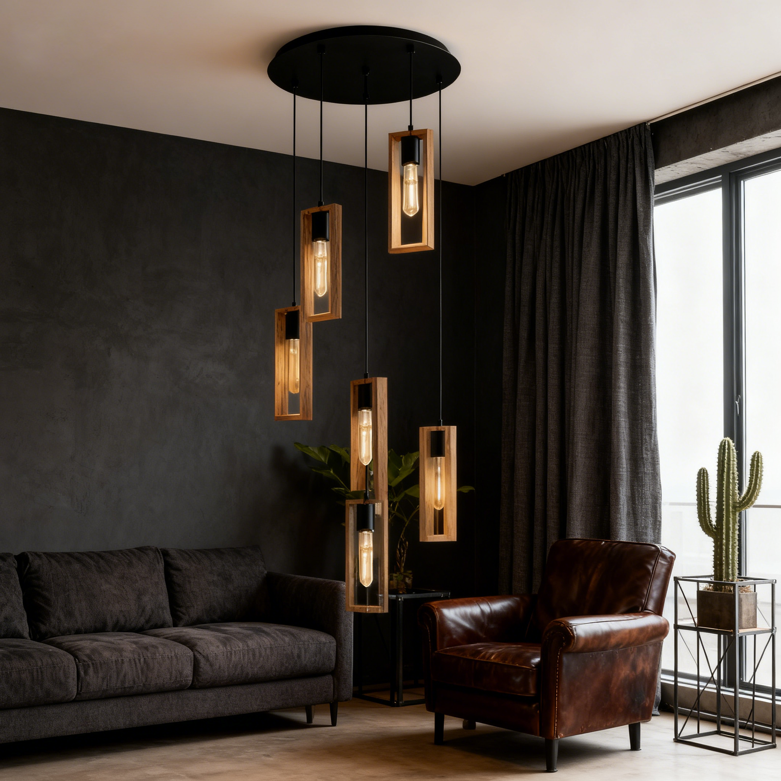 E27 6-Light Chandelier Lighting Restaurant Kitchen Dining Decorative Nordic Pendant Light - Image 1