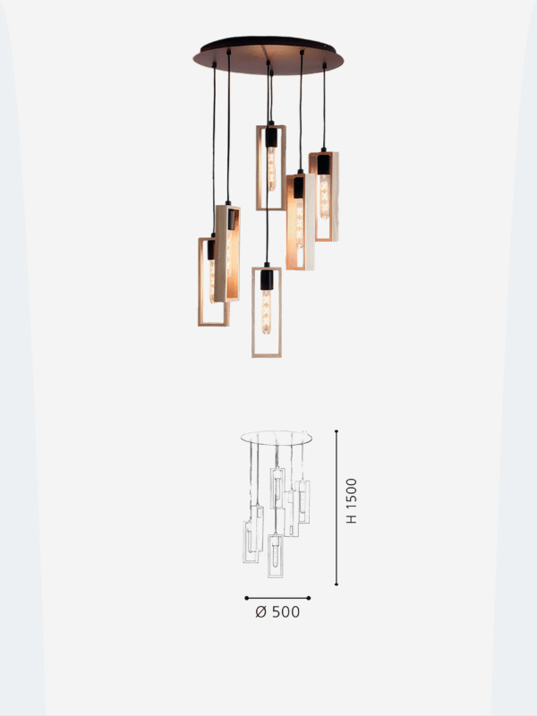 E27 6-Light Chandelier Lighting Restaurant Kitchen Dining Decorative Nordic Pendant Light