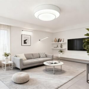Cream-colored modern minimalist bedroom ceiling light