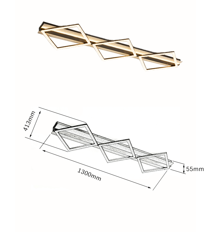 Modern Geometric Ceiling Light - Image 3