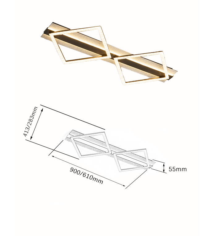 Modern Geometric Ceiling Light - Image 3