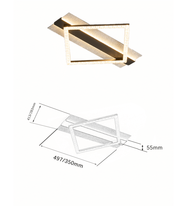 Modern Geometric Ceiling Light - Image 3