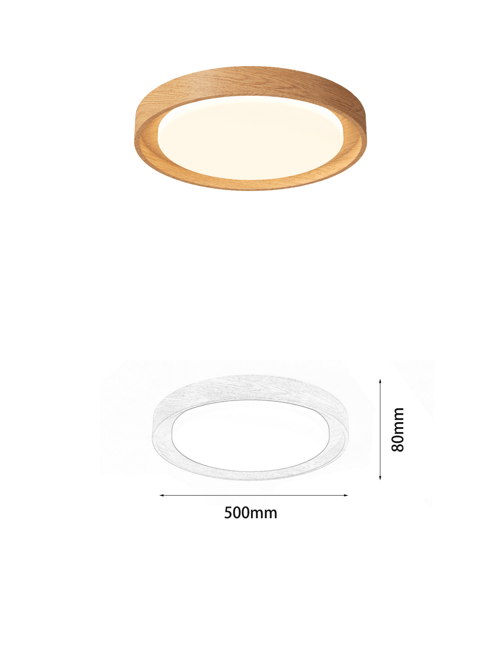 Living room ceiling light, walnut wood main light - Image 3