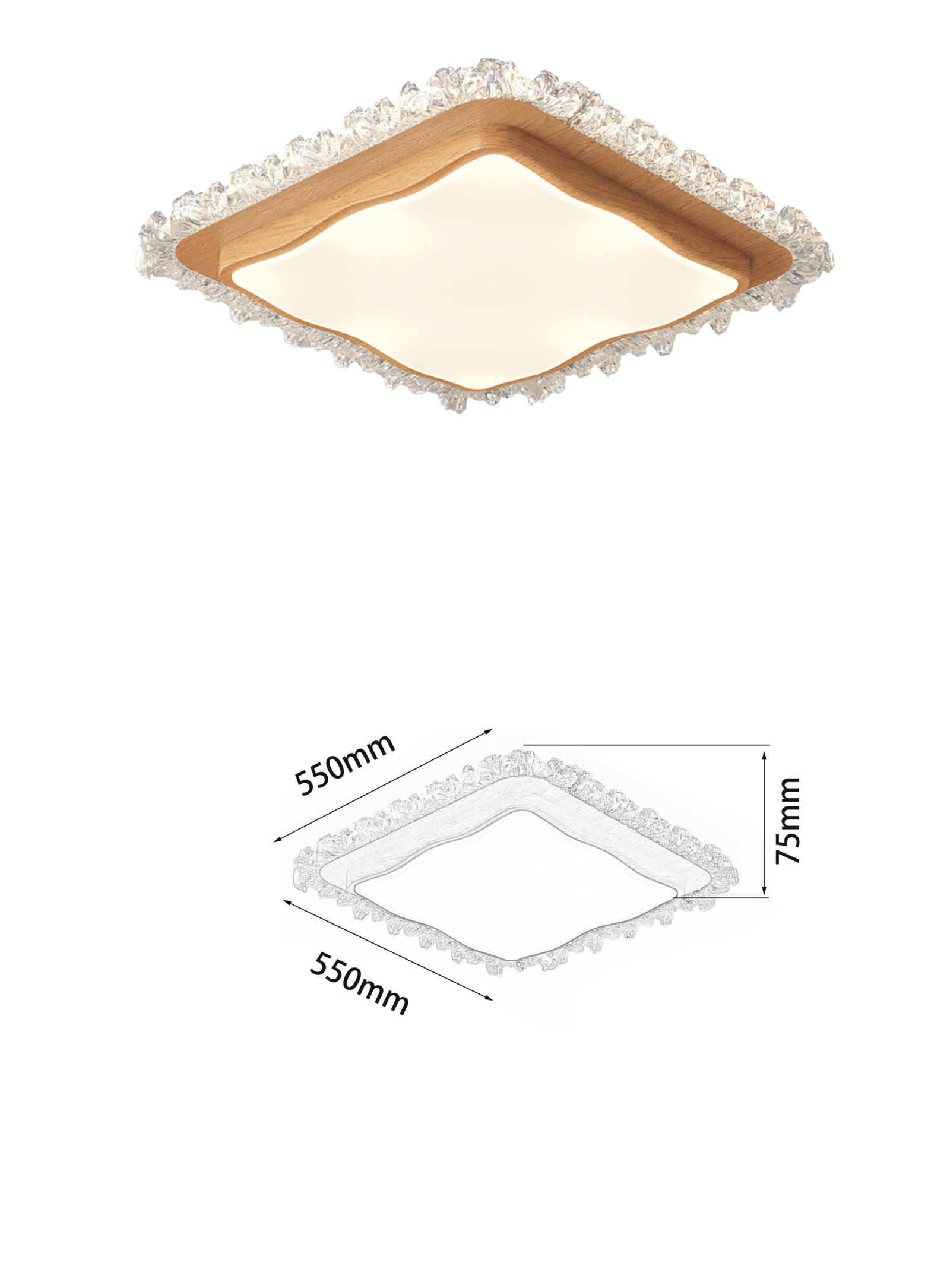 2025 New Full Spectrum Ceiling Light - Modern Minimalist Light Luxury Wood Style - Image 3