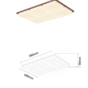 Walnut wood LED living room main light, vintage style bedroom ceiling light - Image 3