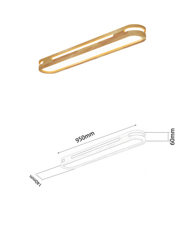 Creative wooden entryway Chinese-style balcony entrance long strip ceiling light - Image 3