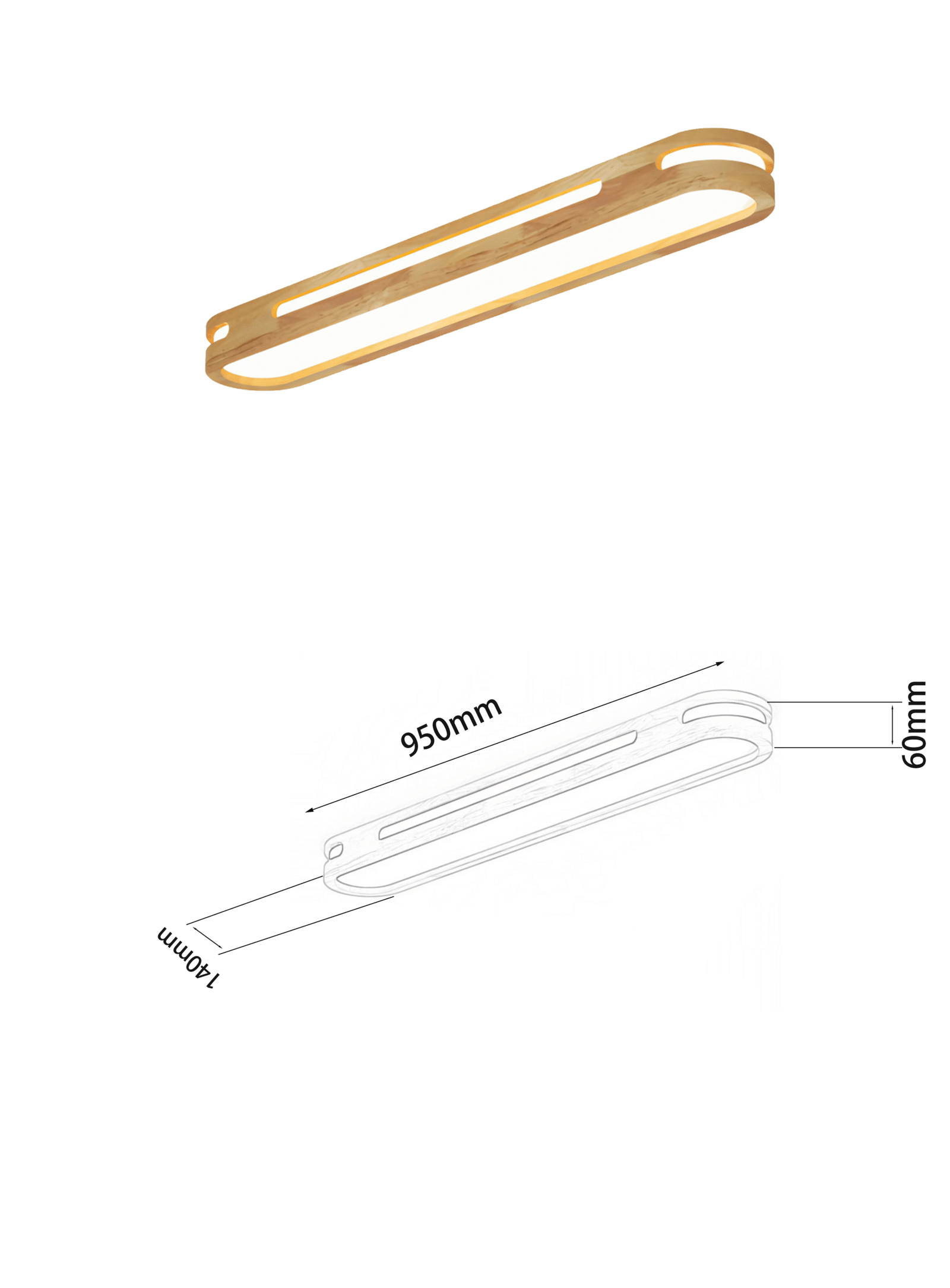 Creative wooden entryway Chinese-style balcony entrance long strip ceiling light - Image 3