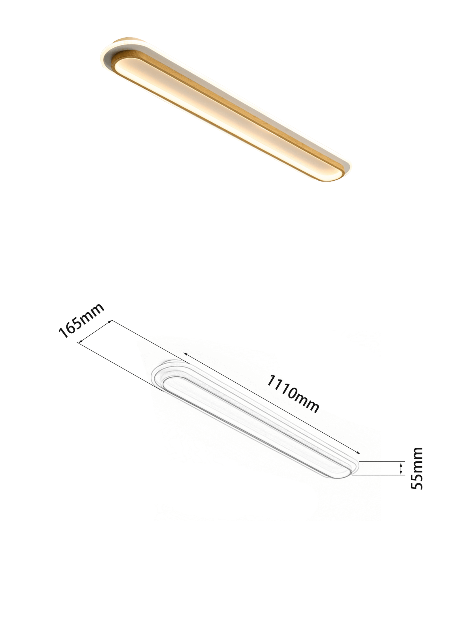 Creative wooden entryway Chinese-style balcony entrance long strip ceiling light - Image 3