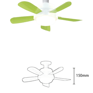 25W Fan with Light (6 Speed, 3000K-6500K) - 2.4G Remote Control Foldable Blade Fan Lamp - Image 2