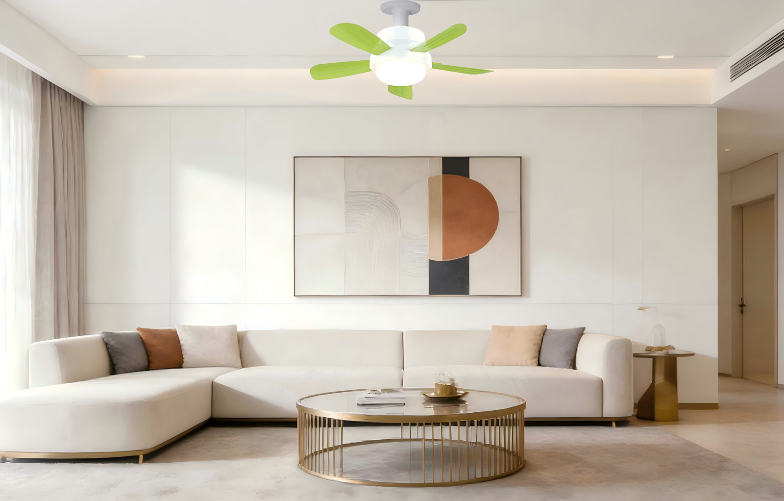 25W Fan with Light (6 Speed, 3000K-6500K) - 2.4G Remote Control Foldable Blade Fan Lamp - Image 1