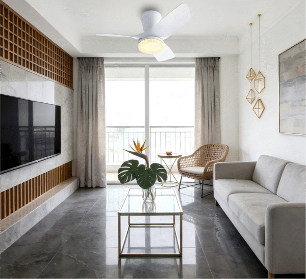 Stylish White Ceiling Fan Light - 3-Blade Contemporary Fan Lamp with Lighting