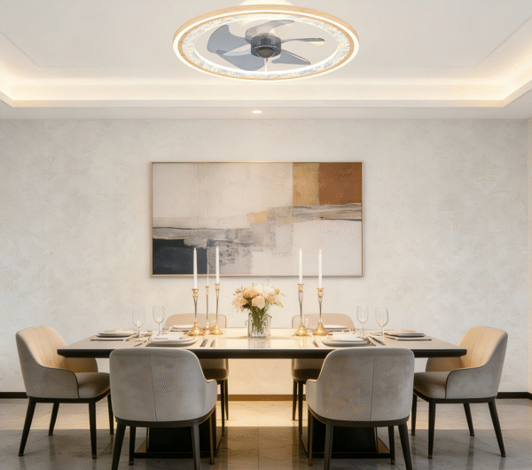 2-Size Ceiling Fan Light (D430/500mm) Remote Control Fan Lamp for Modern Interiors