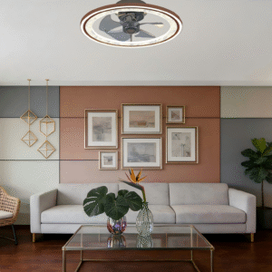 2-Size Ceiling Fan Light (D430/500mm) Remote Control Fan Lamp for Modern Interiors