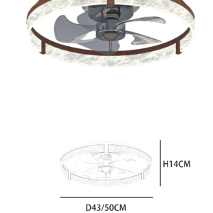 Luxury Round Ceiling Fan Light - Crystal-Wood Accent Panel, Stylish Fan Lamp with Lighting - Image 2