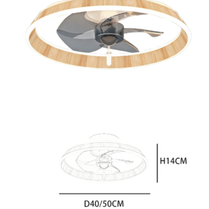 Elegant Wood-Rim Ceiling Fan Light - Minimalist Fan Lamp for Contemporary Interiors - Image 2