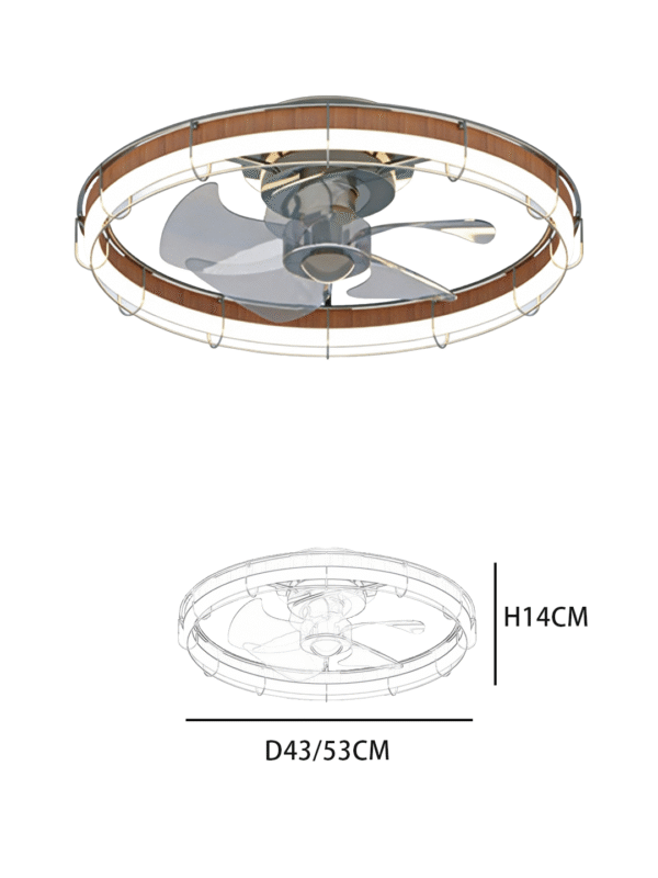 Dual-Size Luxury Ceiling Fan Light - Dimmable 3000K-6500K, 6-Speed with Night Mode
