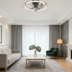 Elegant Round Ceiling Fan Light (D430/500mm) - 24W/30W,Control Fan Lamp for Modern Interiors