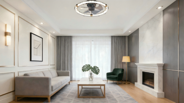 Elegant Round Ceiling Fan Light (D430/500mm) - 24W/30W,Control Fan Lamp for Modern Interiors