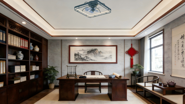 Modern Square Black Ceiling Fan Light - Iron+PMMA Construction,  Fan Lamp for Contemporary Spaces