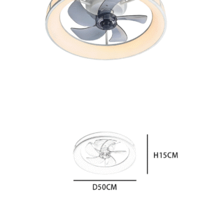 Modern Diamond Black Ceiling Fan Light - Aluminum+Iron Construction,  for Home, Offices - Image 2