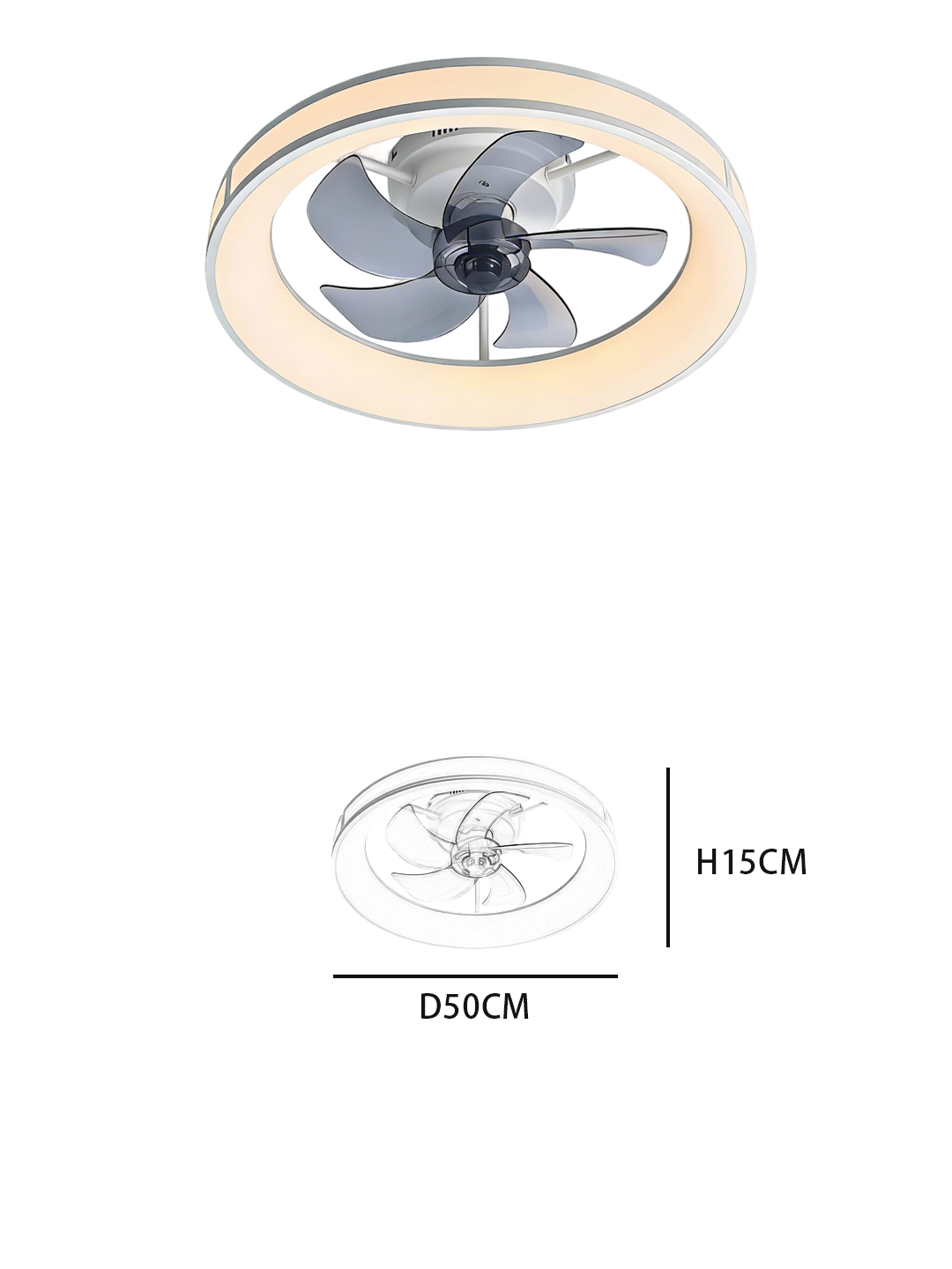 Modern Diamond Black Ceiling Fan Light - Aluminum+Iron Construction,  for Home, Offices - Image 2