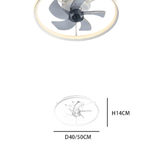 Modern Round Ceiling Fan Light (White/Black) - 30W-60W LED, Quiet DC Motor Fan Lamp for Bedrooms - Image 2