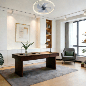 Modern Round Ceiling Fan Light (White/Black) - 30W-60W LED, Quiet DC Motor Fan Lamp for Bedrooms