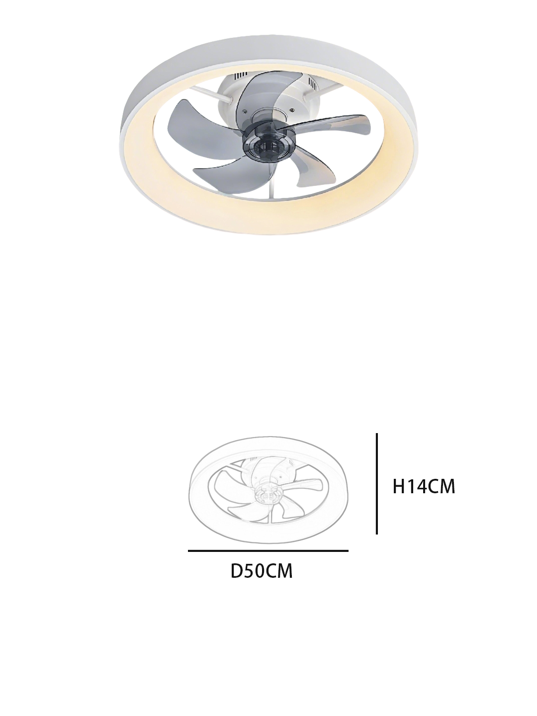 Modern Round Ceiling Fan Light - 5-Blade Design, Elegant Fan Lamp for Contemporary Home Interiors - Image 2