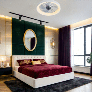 Modern Round Ceiling Fan Light - 5-Blade Design, Elegant Fan Lamp for Contemporary Home Interiors