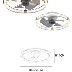 Elegant White-Gold Ceiling Fan Light - Aluminum+Iron Construction, Stylish Fan Lamp for Luxury Interiors - Image 2