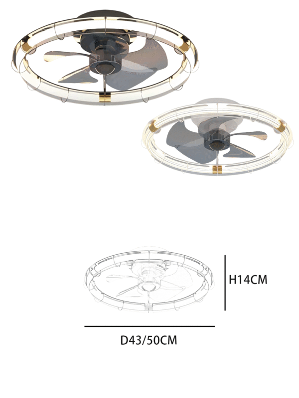 Elegant White-Gold Ceiling Fan Light - Aluminum+Iron Construction, Stylish Fan Lamp for Luxury Interiors