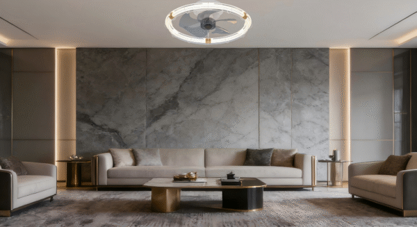 Elegant White-Gold Ceiling Fan Light - Aluminum+Iron Construction, Stylish Fan Lamp for Luxury Interiors