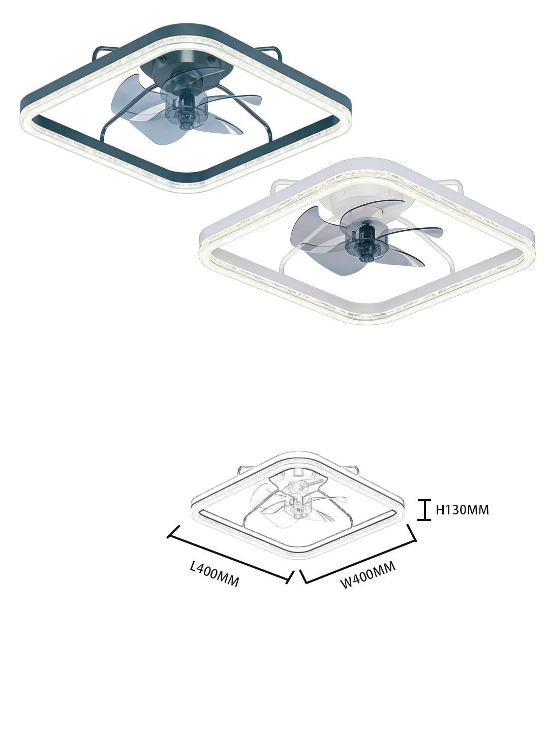 Minimalist White Ceiling Fan Light - 30W-60W LED, Elegant Fan Lamp for Contemporary Spaces - Image 2