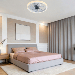 Luxury Round Ceiling Fan Light  - Textured Accent, Modern Fan Lamp for Contemporary Spaces