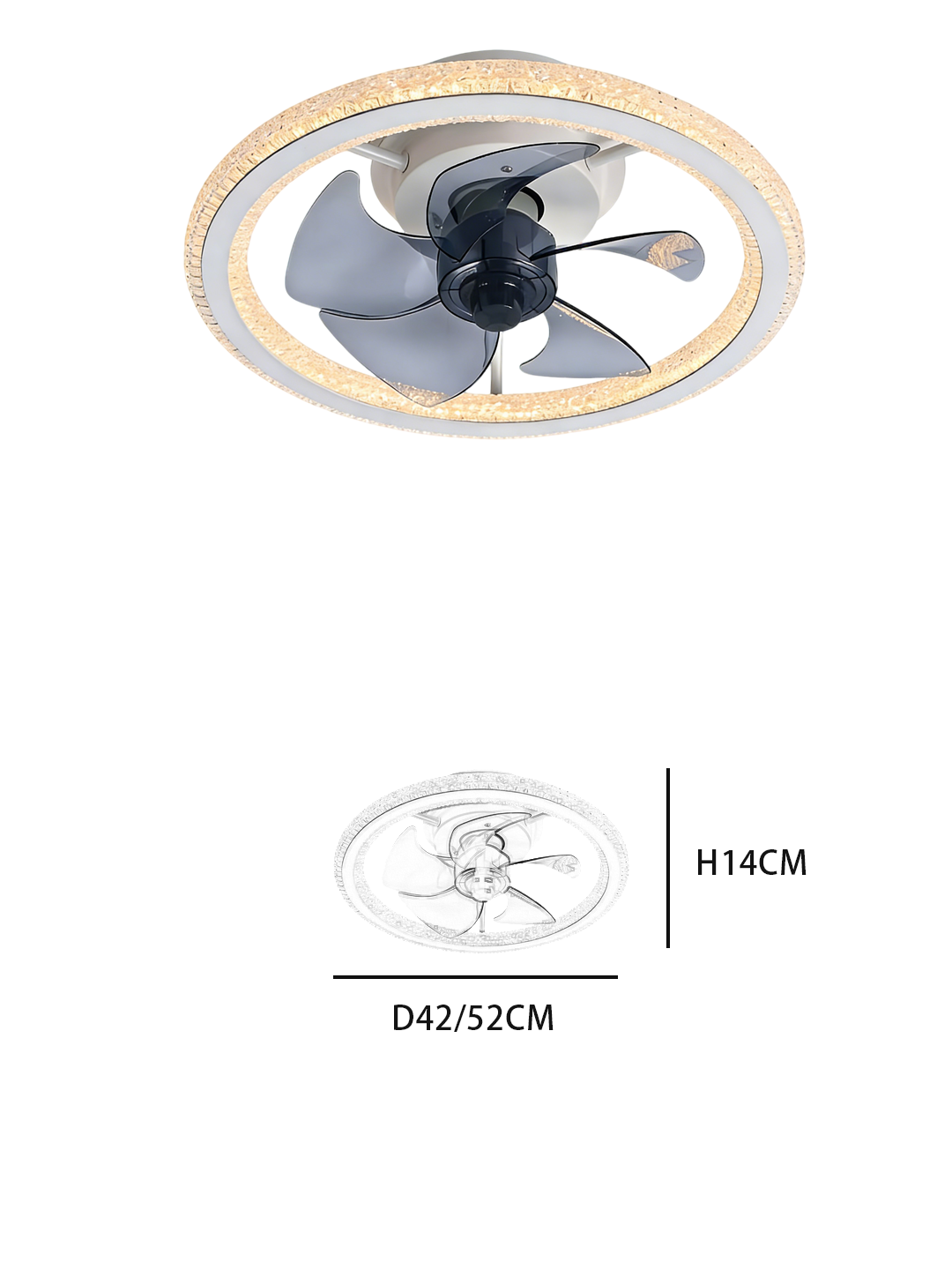 Luxury Round Ceiling Fan Light -  Modern Fan Lamp for Luxury Bedrooms - Image 2