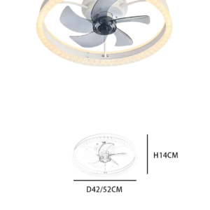 Modern Round Ceiling Fan Light (White/Black) - 20W-56W LED, Quiet DC Motor Fan Lamp for Bedroom Spaces - Image 2