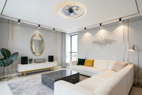 Elegant Lace Ceiling Fan Light - 5-Blade Quiet Design, Modern Fan Lamp for Luxury Bedrooms