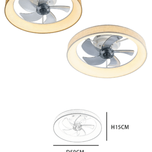 Round Minimalist Ceiling Fan Light (Gold Trim) - Integrated LED, Elegant Fan Lamp for Luxury Living Spaces - Image 2