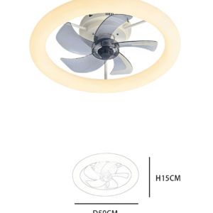 Modern Round Ceiling Fan Light - DC Motor, Reversible 6-Speed Design, Stylish Fan Lamp for Bedroom Interiors - Image 2
