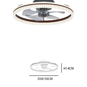 Elegant Round Ceiling Fan Light (D400/500mm) - Dual-Tone Design, Functional Fan Lamp for Bedrooms & Home Offices - Image 2