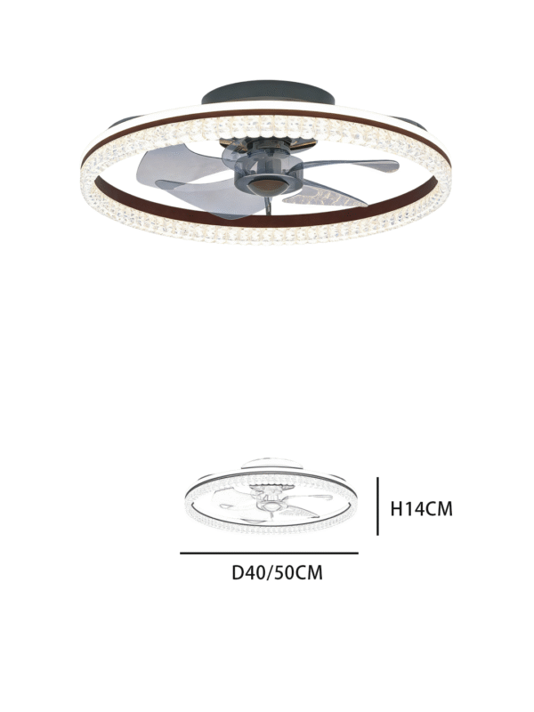 Elegant Round Ceiling Fan Light (D400/500mm) - Dual-Tone Design, Functional Fan Lamp for Bedrooms & Home Offices