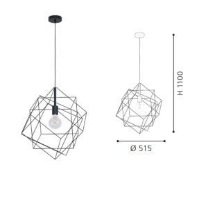Modern Geometric Wire Frame Pendant Light - Black Industrial Artistic Hanging Lamp for Dining Room/Kitchen Island - Image 2