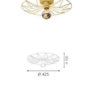Modern Gold Geometric Semi-Flush Mount Ceiling Light - Starburst Design Metal Fixture for Hallway/Bedroom - Image 2