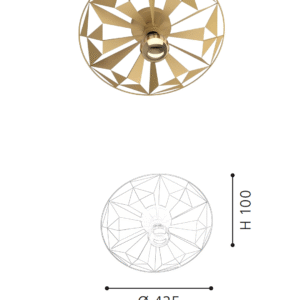 Modern Gold Ceiling Light - Starburst Design Metal Fixture for Living Room/Bedroom - Image 2