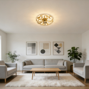 Modern Gold Ceiling Light - Starburst Design Metal Fixture for Living Room/Bedroom