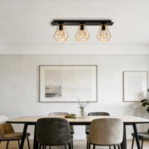 3-Light Linear Black & brass  Ceiling Light - Modern Industrial for Dining Room/Kitchen Island