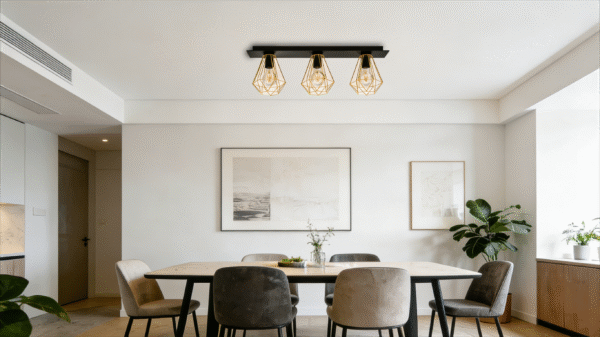 3-Light Linear Black & brass  Ceiling Light - Modern Industrial for Dining Room/Kitchen Island