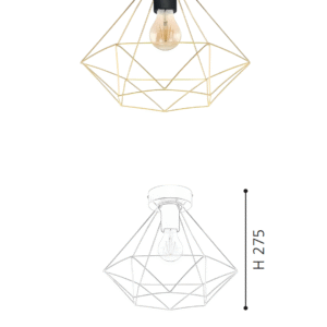 Modern Gold Geometric Ceiling Light - Industrial Ceiling Lamp for Hallway/Entryway - Image 2