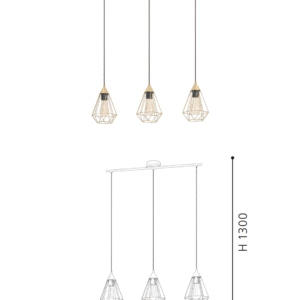 3-Light Geometric Pendant Light - Modern Industrial Hanging Lamp for Kitchen Island/Countertop - Image 2